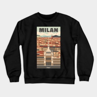 A Vintage Travel Art of Milan - Italy Crewneck Sweatshirt